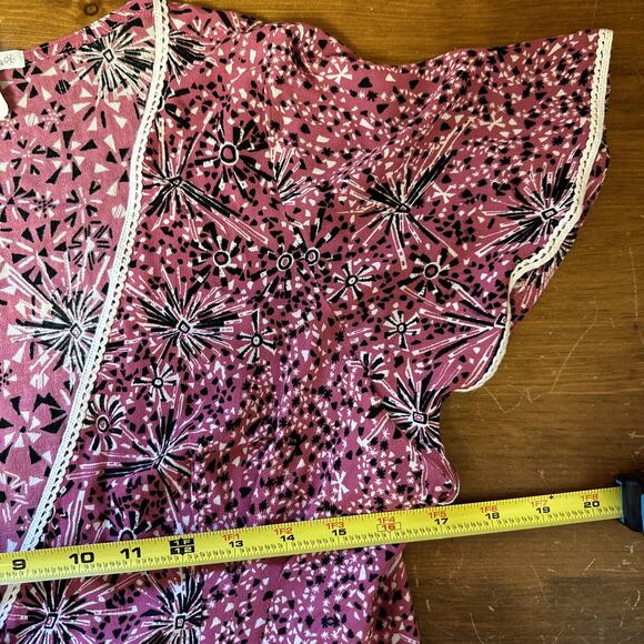 NWT Poupette St Barth XS Nola V-Neck Wrap Tie Blouse Flirty Boho Y2K Romantic - Picture 9 of 10